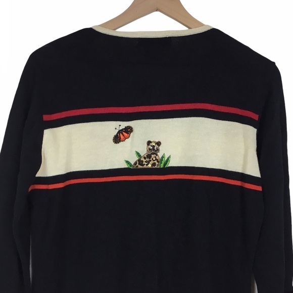 VINTAGE Cardigan Sweater Jack B Quick Animals Beaded Jungle Theme Size Medium - Picture 12 of 15
